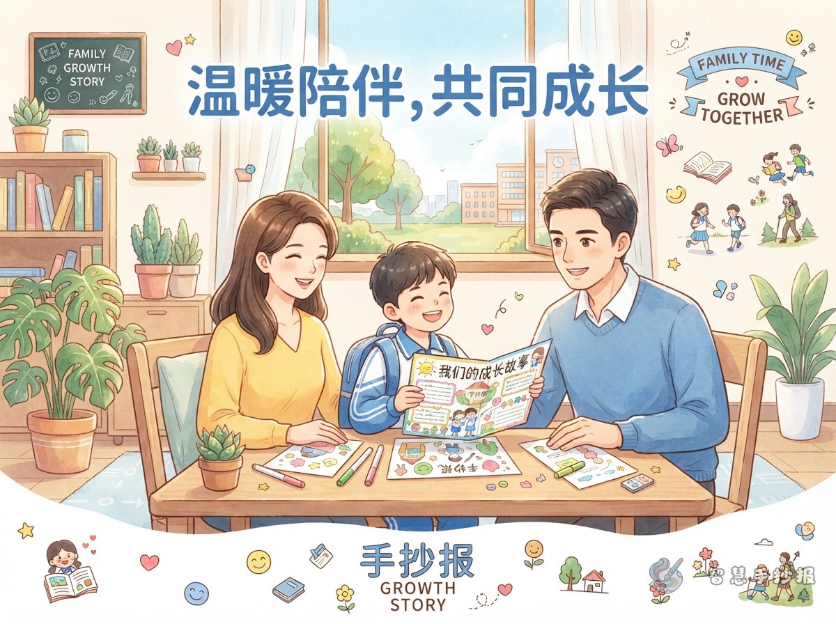 陪伴成长手抄报可以设计哪些温暖又好写的栏目 - 智慧手抄报专题封面图