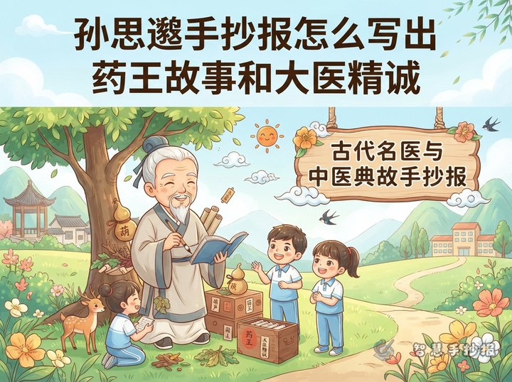 孙思邈手抄报怎么写出药王故事和大医精诚 - 相关内容封面