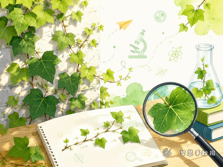 How can a campus Boston ivy observation handwritten newspaper feel both scientific and lively? - Poster line art preview