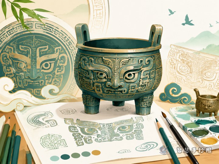How to Create an Ancient Bronze Taotie Motif Handwritten Newspaper - Related topic thumbnail
