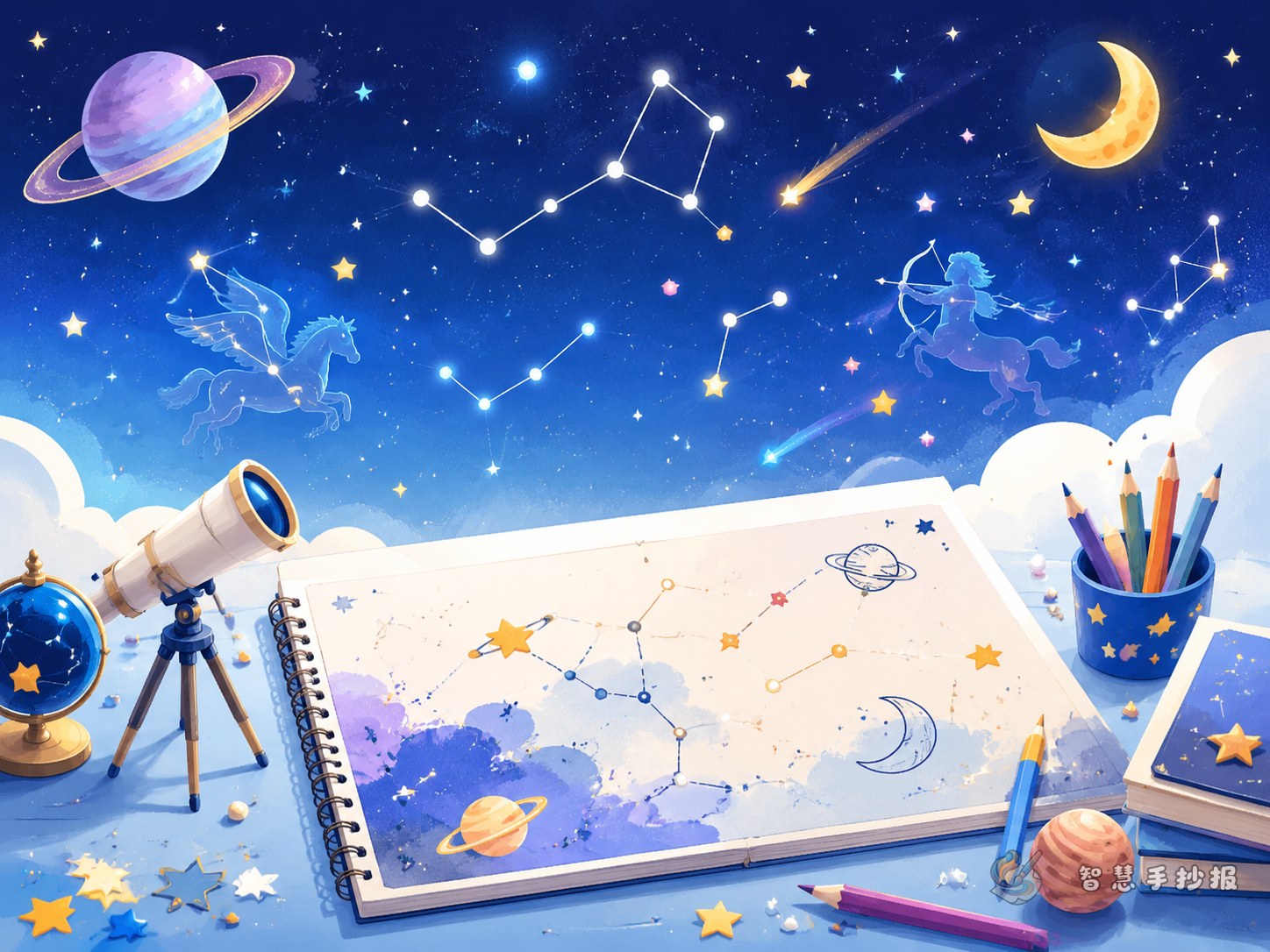 How to Make a Constellation Myth Handwritten Newspaper - Poster topic cover image