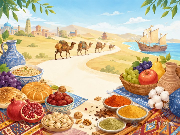 Can a Silk Road poster focus on food and local specialties? - Sketch Topic Cover
