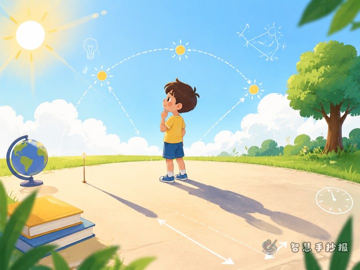 影子为什么会变长变短手抄报怎么做 - 光现象与视觉科学手抄报系列作品预览