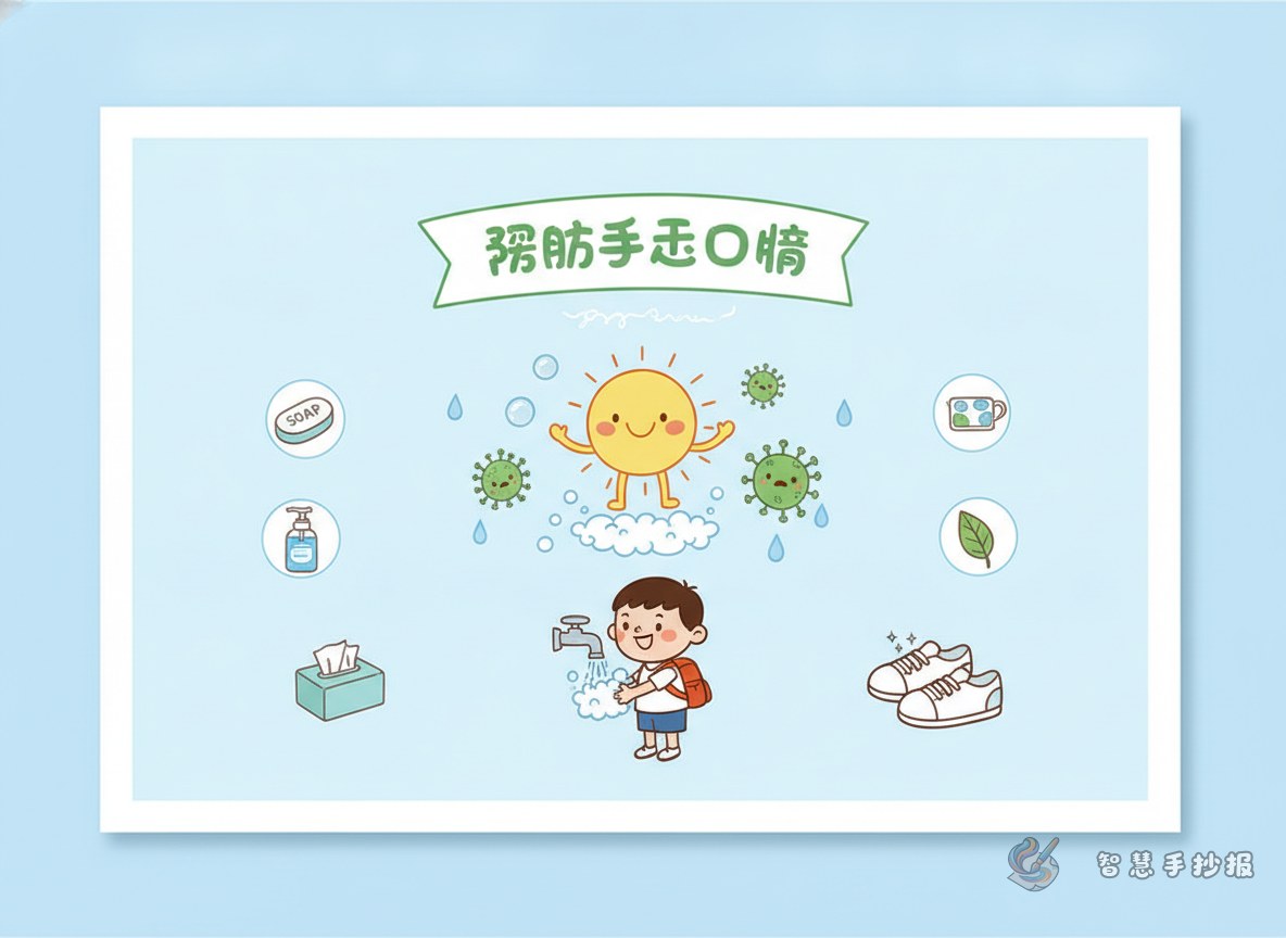 How to Make a Simple and Clear Handwritten Newspaper on Preventing Hand, Foot, and Mouth Disease at School - Poster topic cover image