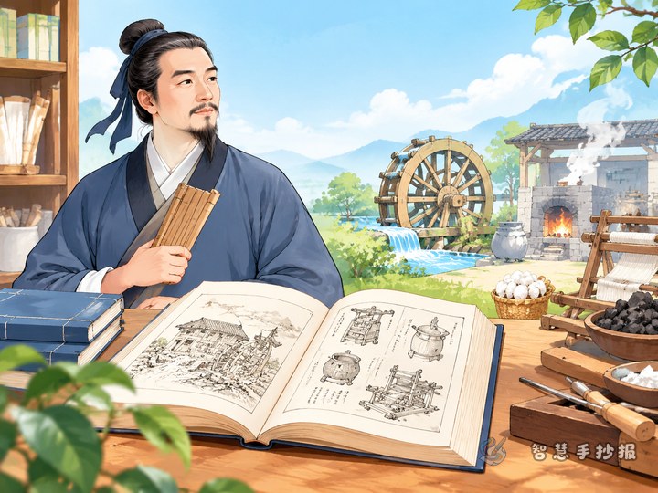 宋应星《天工开物》手抄报怎么排古代工艺栏目 - 相关内容封面