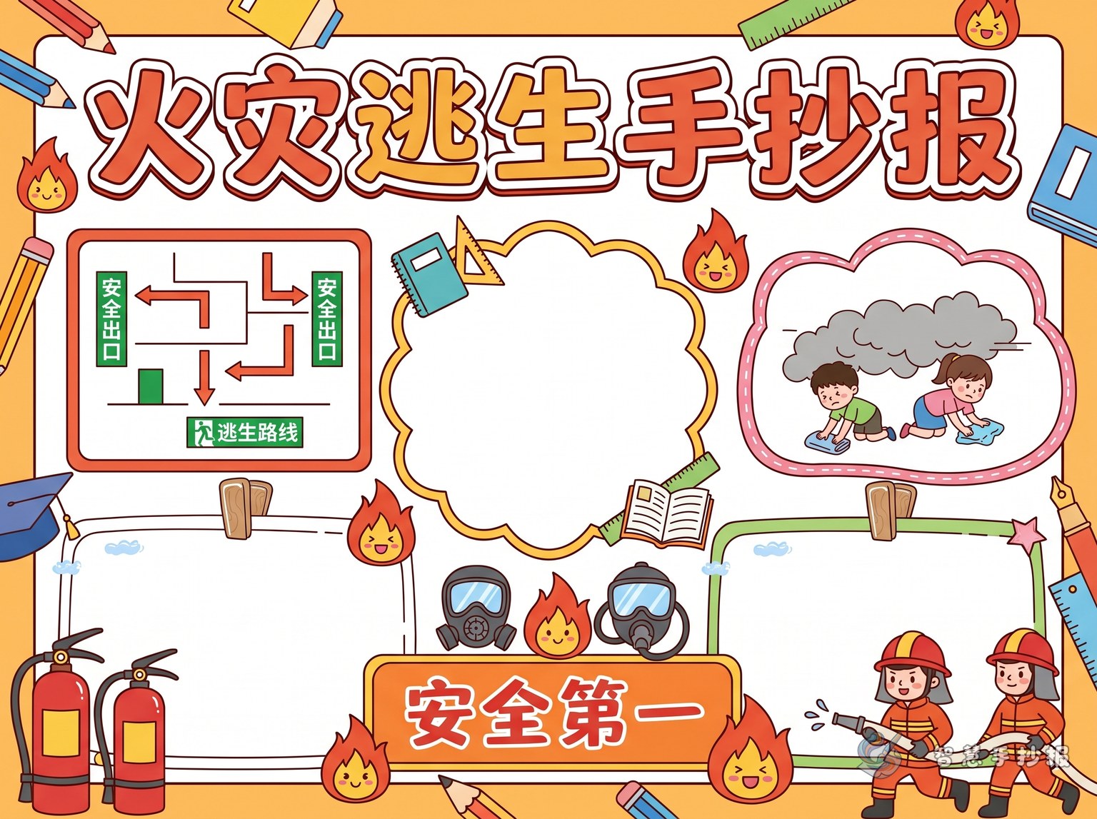 What should I write in a fire escape handwritten newspaper? - Poster topic cover image