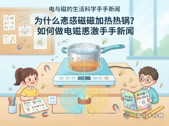 电磁炉为什么能把锅烧热？电磁感应手抄报怎么做 - 相关内容封面