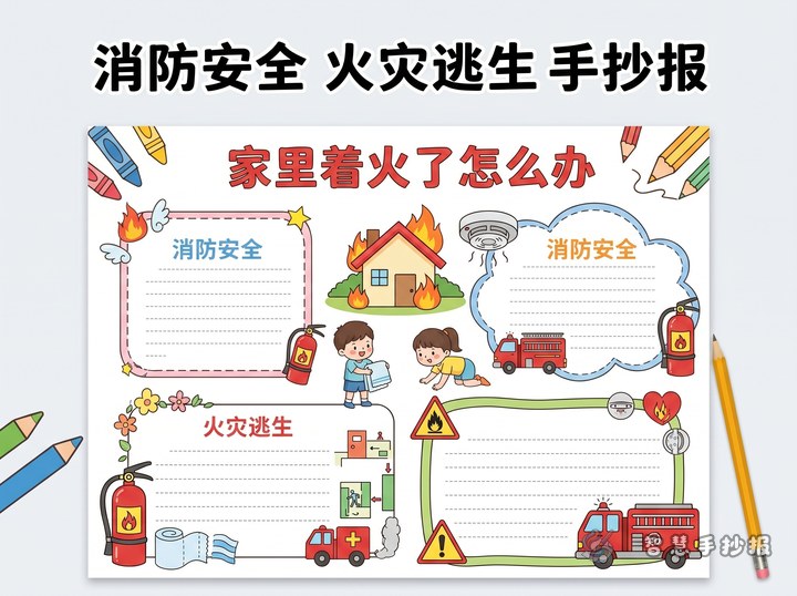 家里着火了怎么办手抄报怎么设计更清楚 - 相关内容封面