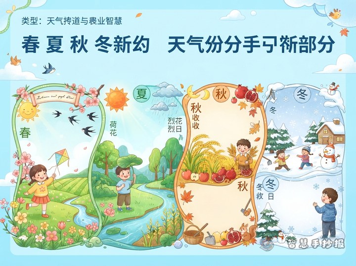 春夏秋冬天气谚语手抄报可以怎么分版块 - 相关内容封面