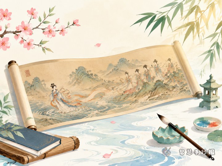 《洛神赋图》手抄报可以写哪些内容 - 中国古代名画与传世作品手抄报手抄报封面