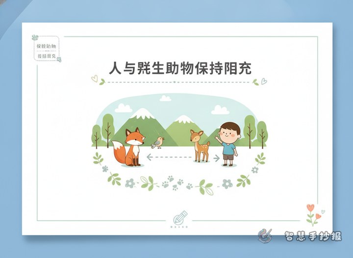 How to Make a Handwritten Newspaper About Keeping a Safe Distance from Wildlife - Preview of Animal Protection and Harmony with Nature Handwritten Newspaper series