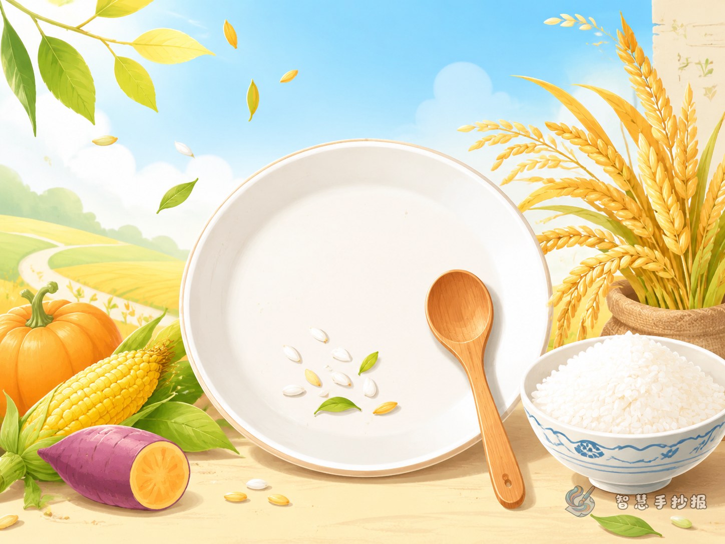 节约粮食手抄报可以写什么内容？ - 智慧手抄报专题封面图
