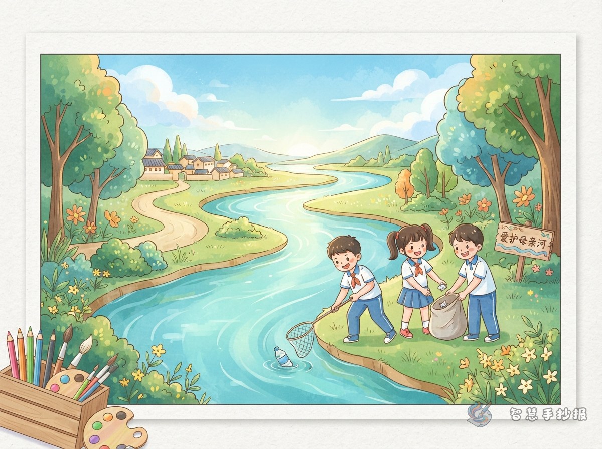 How to Make a Clean Yellow River, Beautiful Hometown Poster - Poster topic cover image