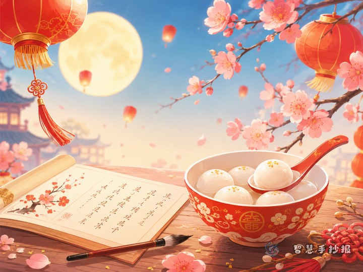 How to design a Lantern Festival poetry appreciation handwritten newspaper with a festive feel - Related topic thumbnail