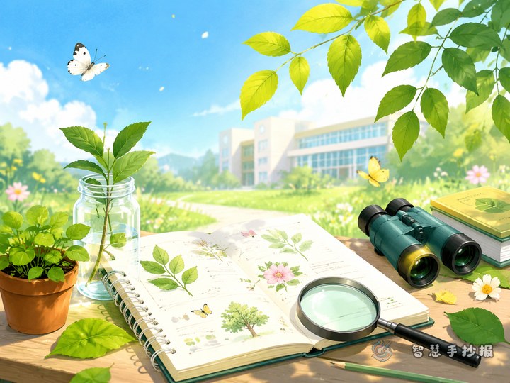 校园植物观察手抄报写什么内容更容易拿高分？ - 生物自然观察手抄报手抄报封面