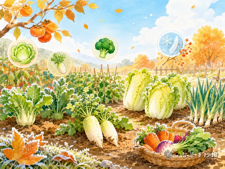 霜降手抄报适合写哪些蔬菜变化和菜园观察？ - 相关内容封面