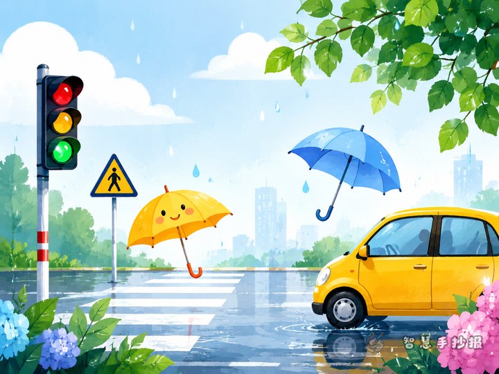 雨天交通安全出行手抄报怎么做？内容素材和版面思路参考 - 相关内容封面