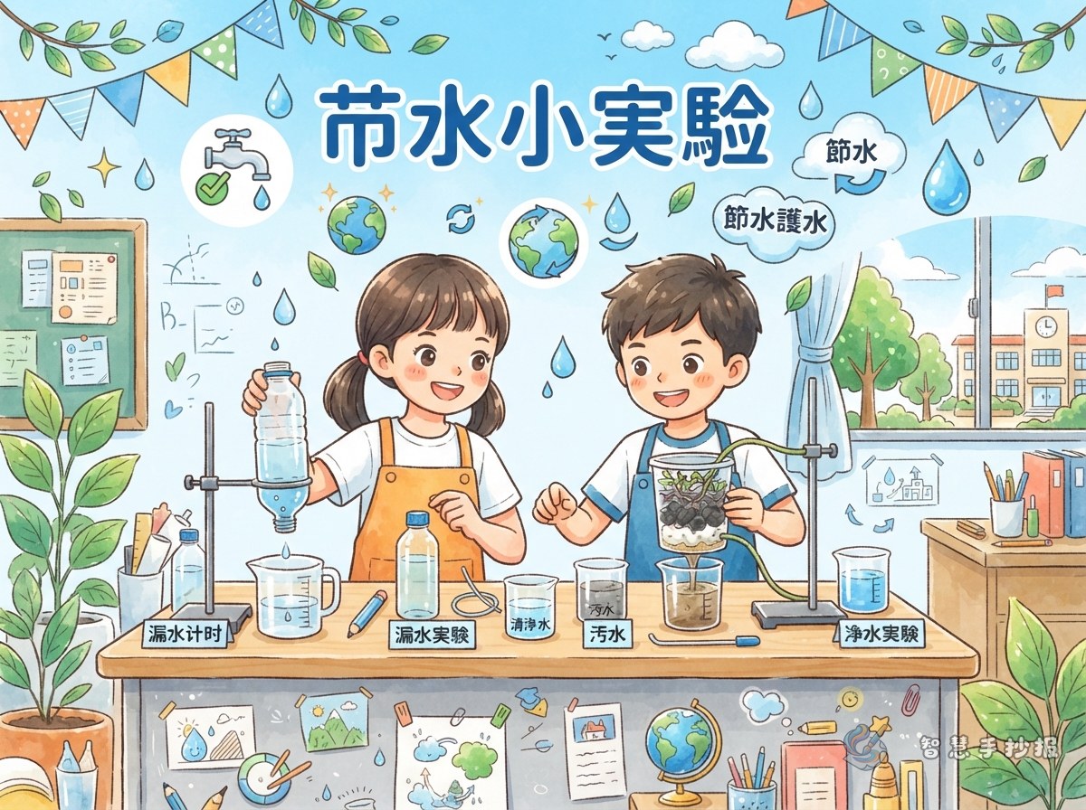 How to Make a Water-Saving Experiment Handwritten Newspaper - Poster topic cover image