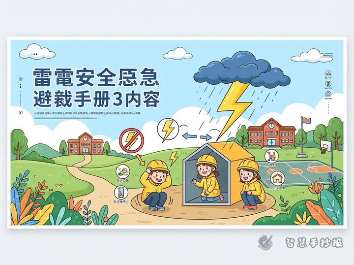 雷电天气应急避险手抄报写什么内容？避雷要点和版面安排 - 相关内容封面