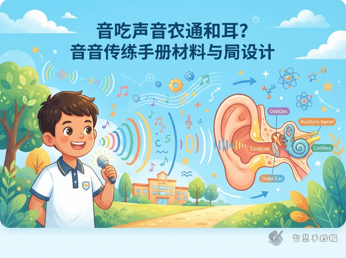声音是怎么传到耳朵里的？声音传播手抄报素材与版面设计 - 智慧手抄报专题封面图