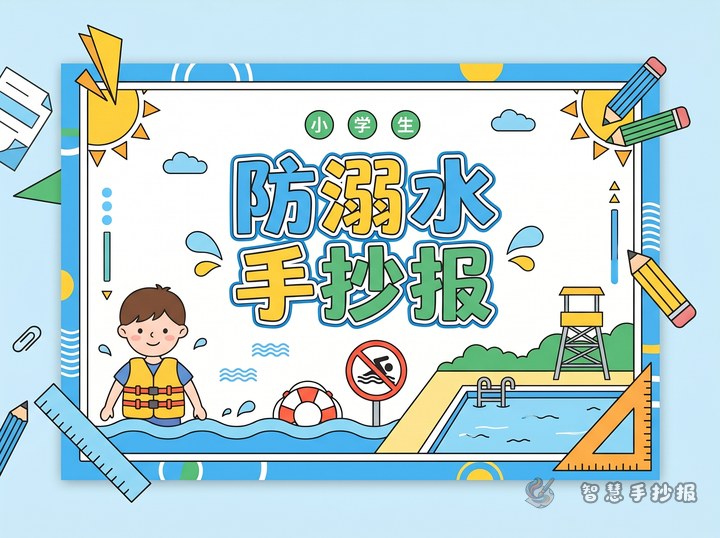 How to Make a Clear Drowning Prevention Handwritten Newspaper - Sketch cover for Safety Education Handwritten Newspaper