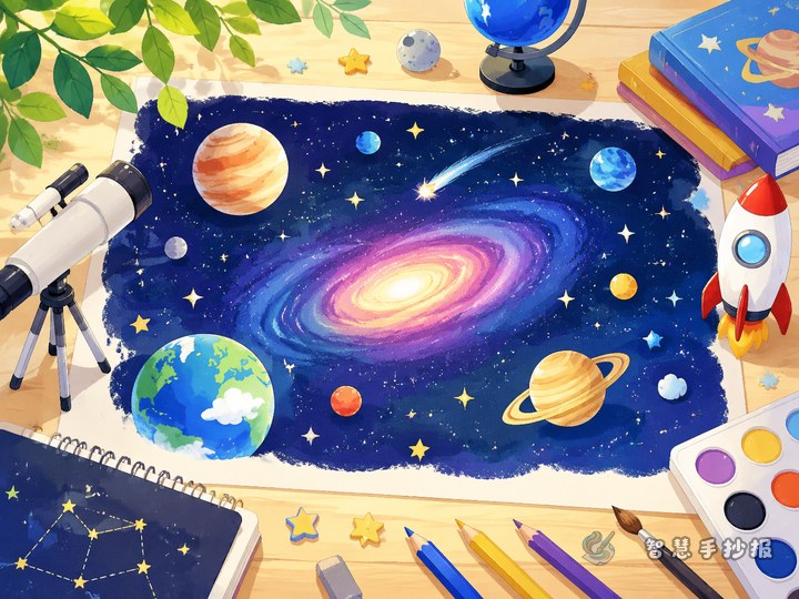 星空宇宙知识手抄报怎么做才清楚又好看 - 手抄报专题封面