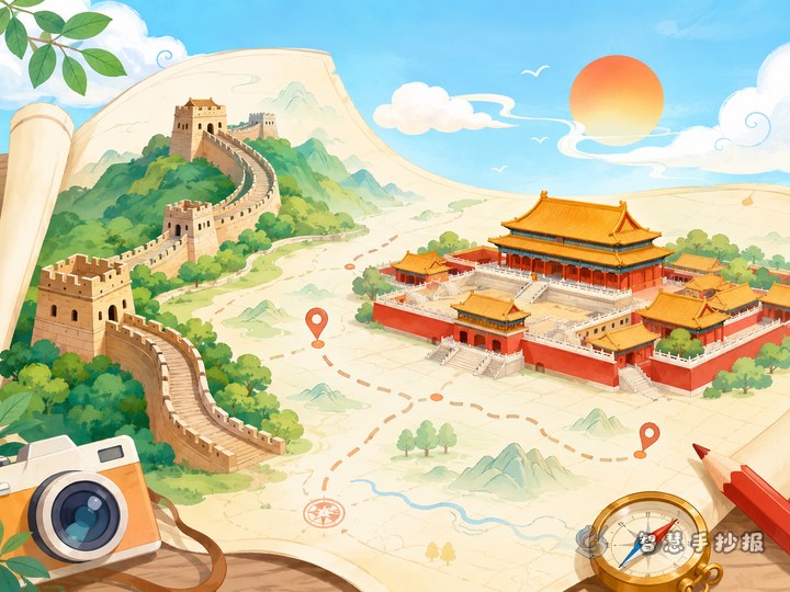 长城故宫名胜古迹手抄报适合做成旅行地图主题吗 - 相关内容封面
