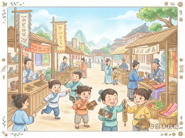 古代集市交易手抄报写什么内容更有画面感 - 相关内容封面