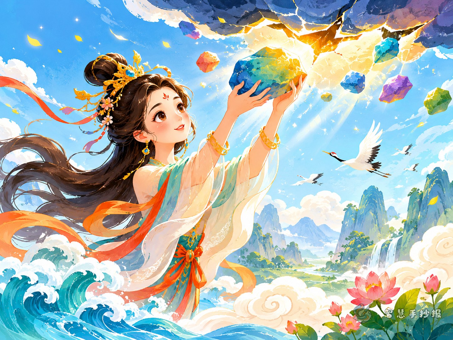女娲补天手抄报写什么内容更精彩？ - 智慧手抄报专题封面图