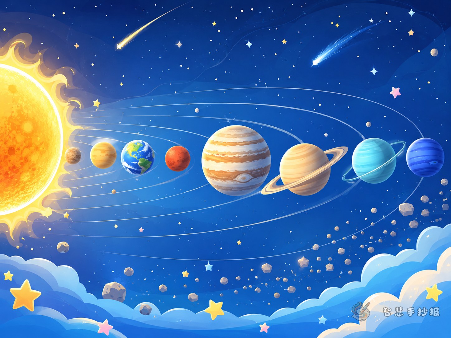 What to Write on an Eight Planets Handwritten Newspaper - Poster topic cover image