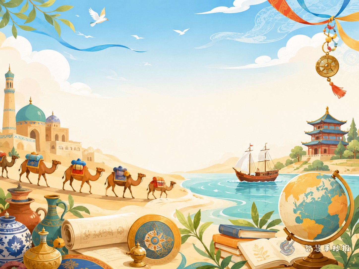 How to organize sections for a Silk Road figures and stories poster - Poster topic cover image
