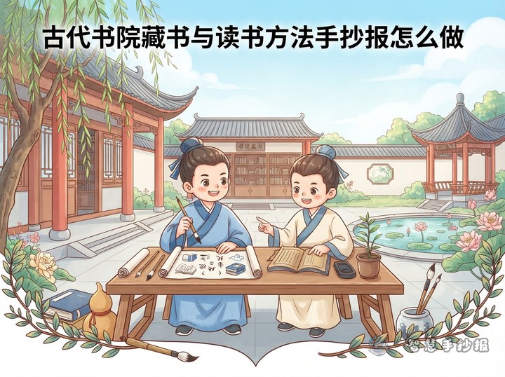 How to Make a Handwritten Newspaper About Ancient Academy Books and Reading Methods? - Preview of Chinese Academy Culture and Ancient Learning Handwritten Newspaper series