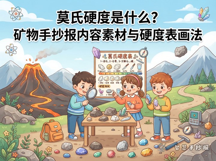 莫氏硬度是什么？矿物手抄报内容素材与硬度表画法 - 相关内容封面