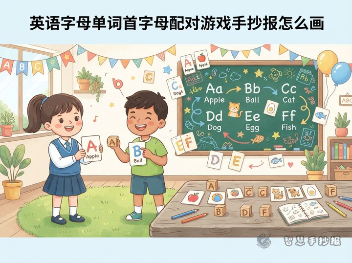 英语字母单词首字母配对游戏手抄报怎么画 - 相关内容封面