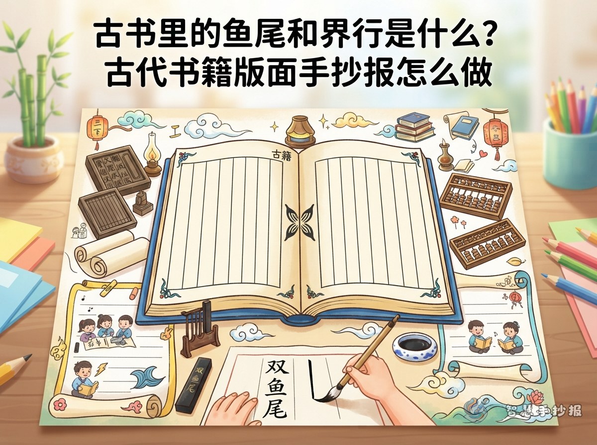 What Are the Fish-Tail Mark and Column Lines in Old Books? An Ancient Book Layout Handwritten Newspaper - Poster topic cover image