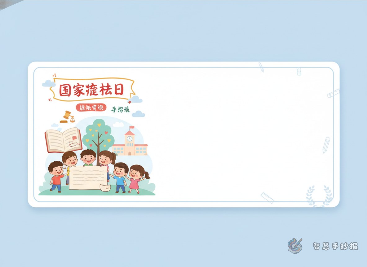 国家宪法日手抄报怎么设计更有教育意义 - 智慧手抄报专题封面图