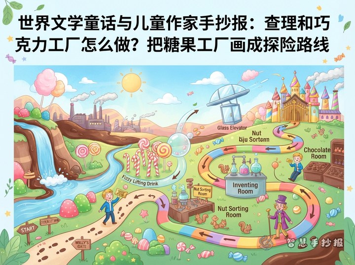 《查理和巧克力工厂》手抄报怎么做？把糖果工厂画成探险路线 - 相关内容封面