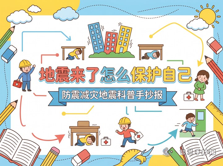 地震来了怎么保护自己手抄报内容怎么写 - 手抄报专题封面