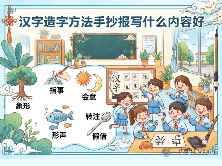 汉字造字方法手抄报写什么内容好 - 相关内容封面