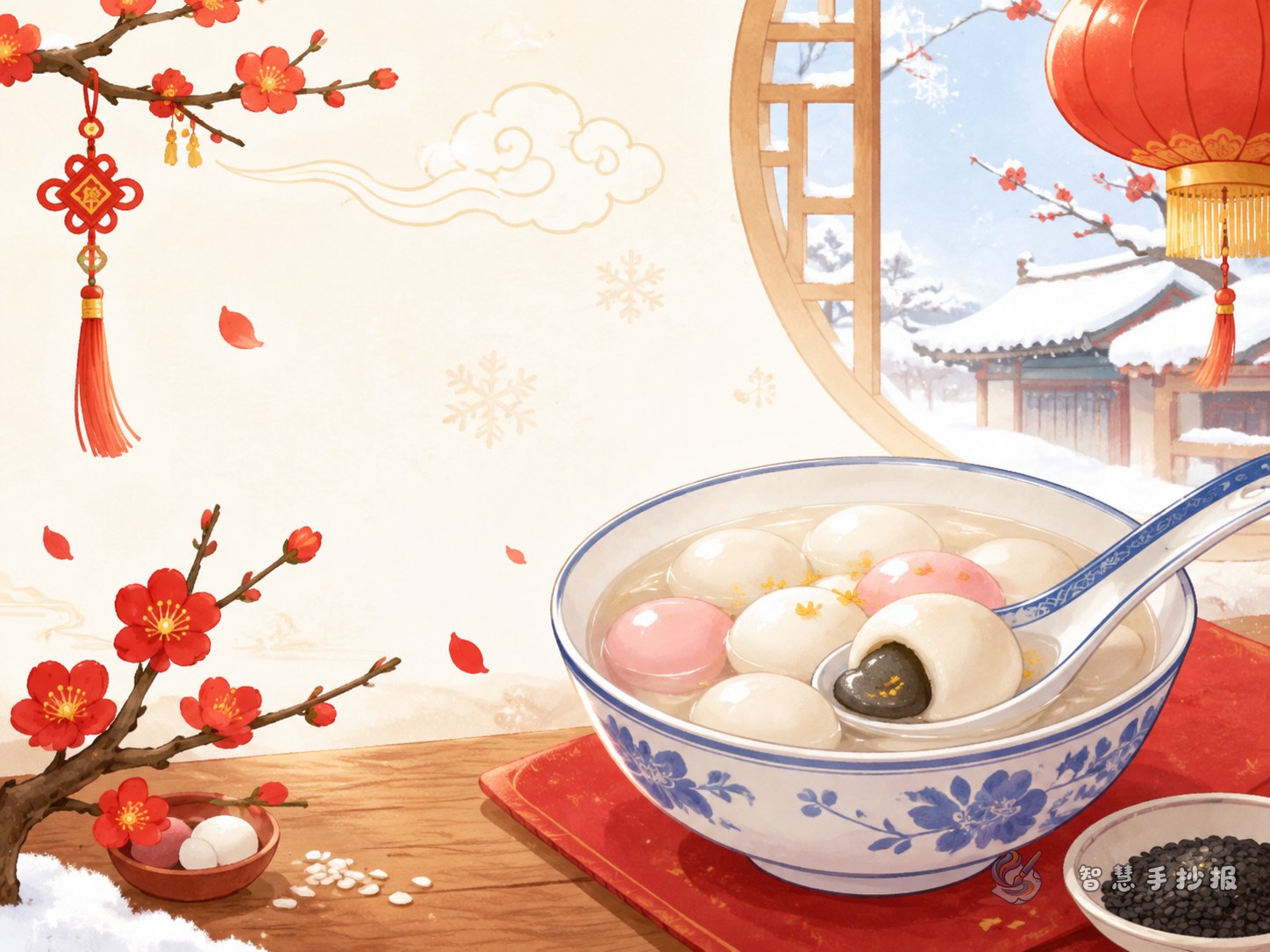 How to Make a Winter Solstice Tangyuan Handwritten Newspaper - Poster topic cover image