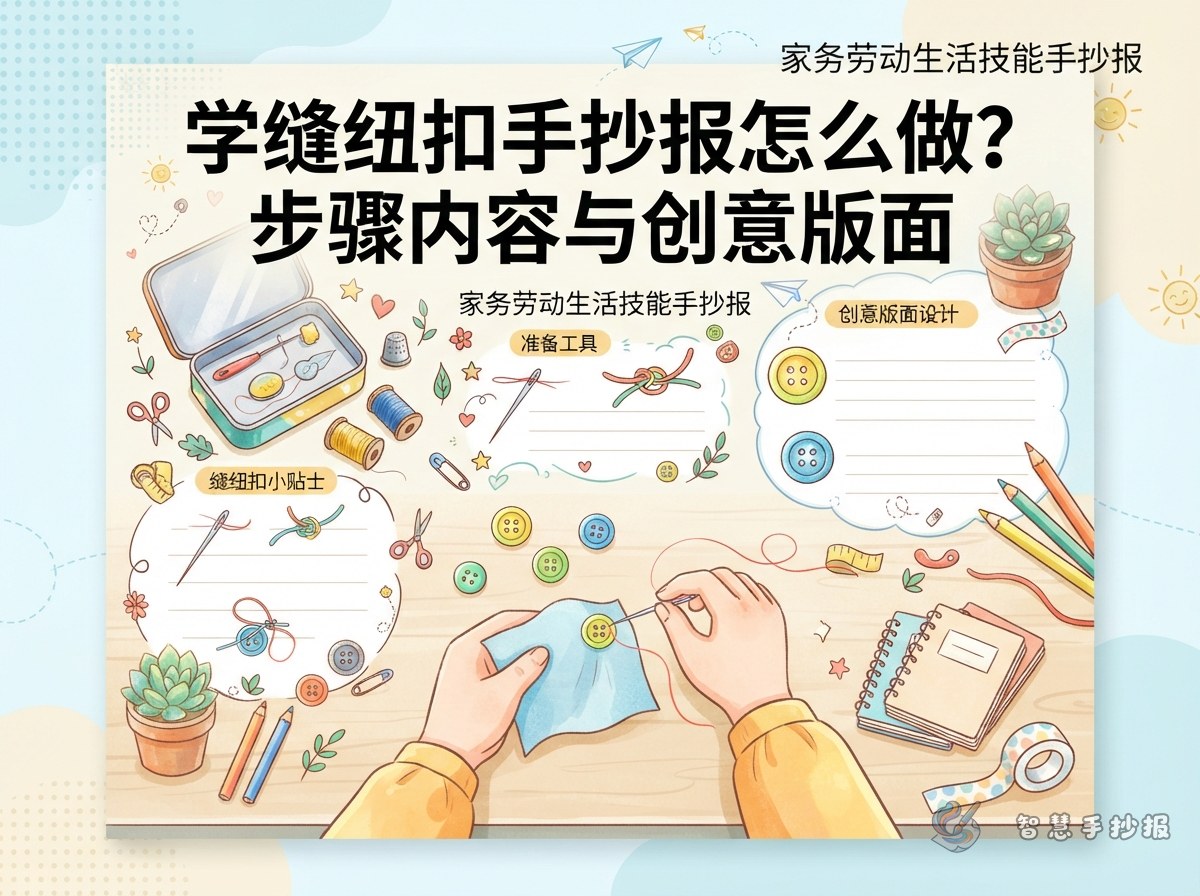 How to Make a Sewing a Button Handwritten Newspaper: Steps and Creative Layout - Poster topic cover image