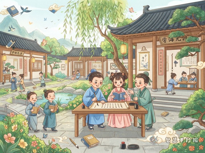古代书院求学精神手抄报怎么画有故事感 - 相关内容封面