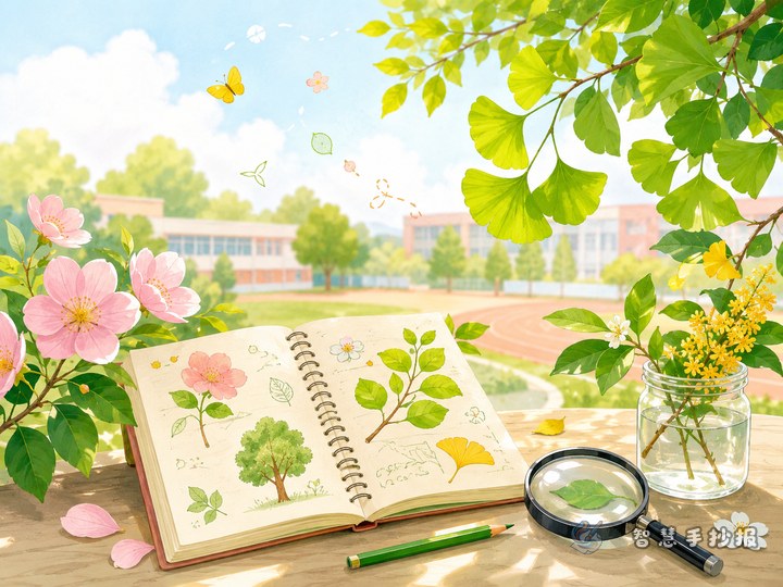 What should I write in a campus plant observation handwritten newspaper to make it specific? - Sketch Topic Cover