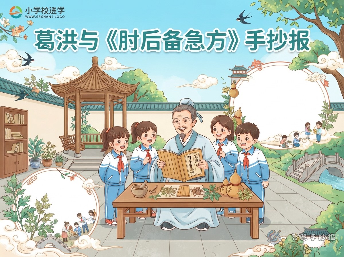 How to Design a Hand-Copied Newspaper About Ge Hong and His Emergency Medical Book - Poster topic cover image