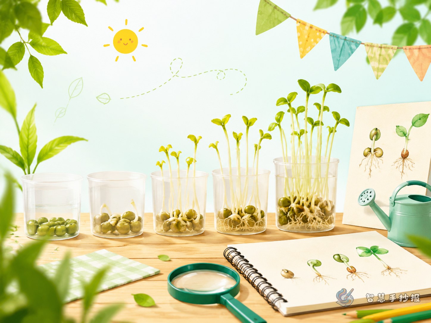 How to Make a Bean Sprout Growth Observation Handwritten Newspaper - Poster topic cover image