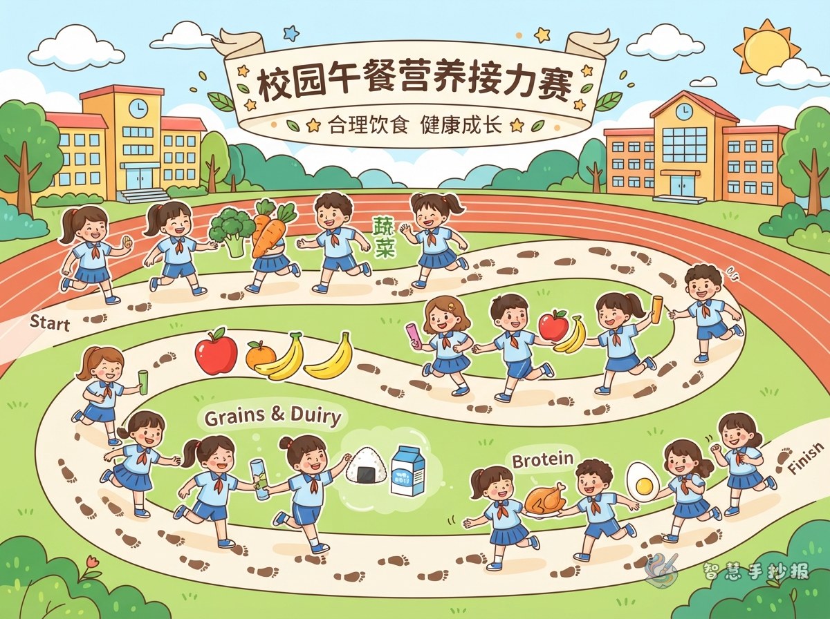 How to Draw a Food Relay for a School Lunch Nutrition Poster - Poster topic cover image