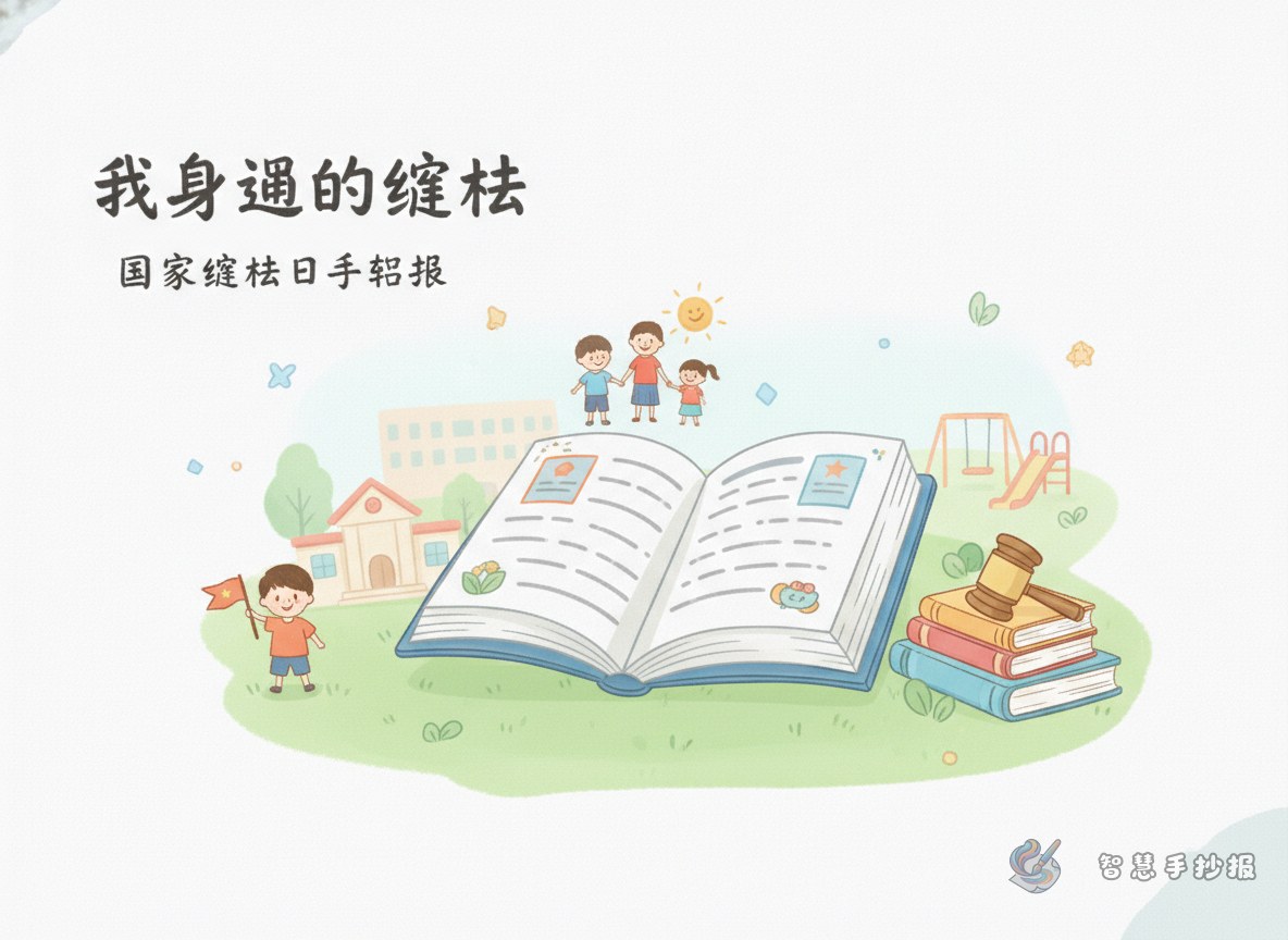 &ldquo;我身边的宪法&rdquo;怎么写进国家宪法日手抄报 - 智慧手抄报专题封面图
