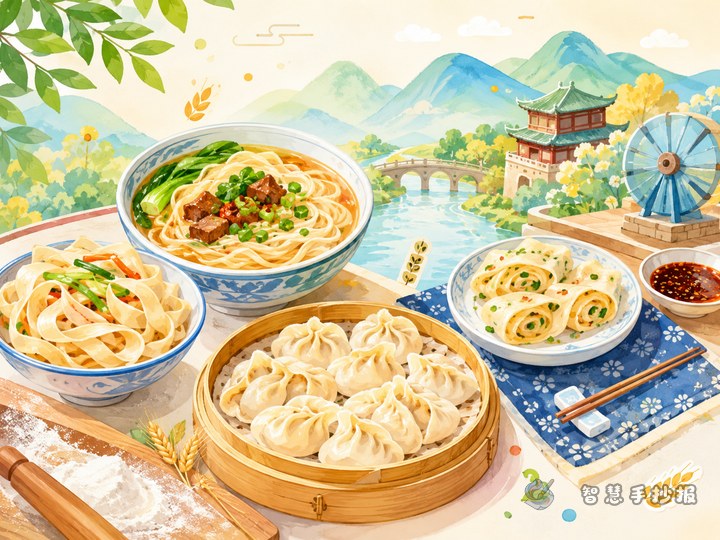 我的家乡面食手抄报怎么设计更有地方特色？ - 智慧手抄报线稿作品
