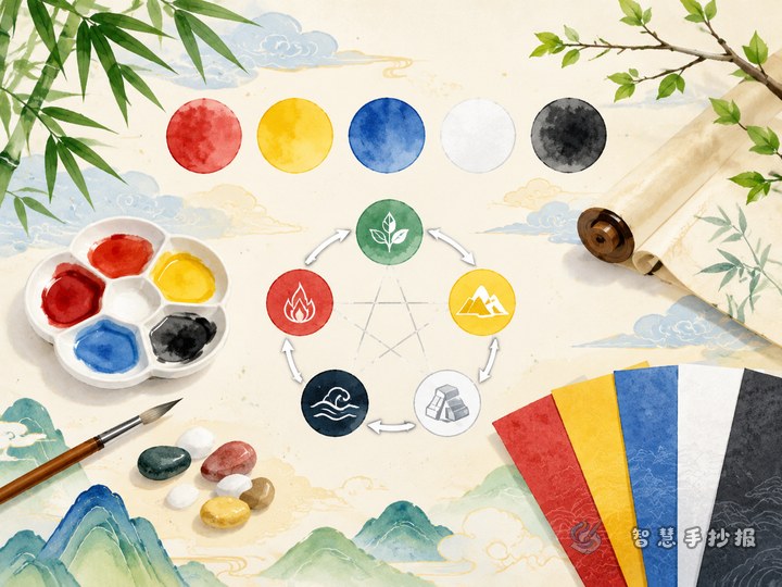 五正色和五行配色手抄报怎么画更有传统味 - 相关内容封面