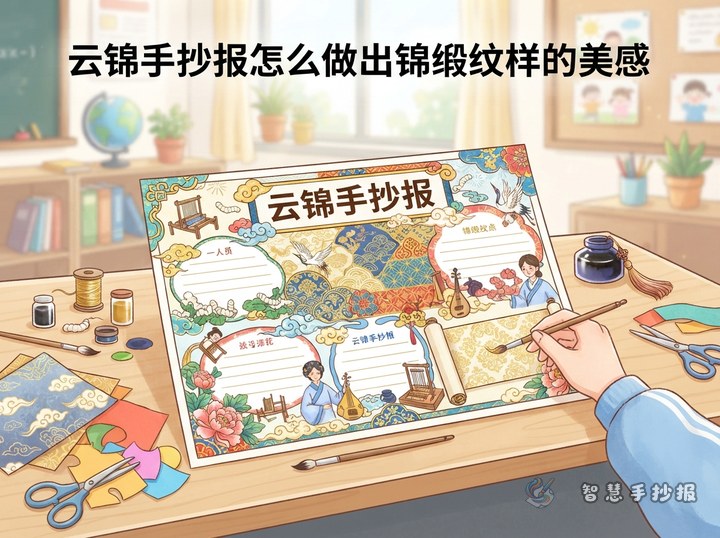 云锦手抄报怎么做出锦缎纹样的美感 - 相关内容封面